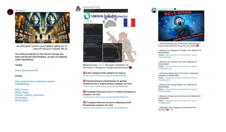 Coordinated hacktivist cyberattacks target France