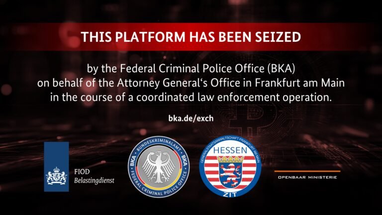 German authorities shut down major crypto-swapping platform “eXch,” seizing €34 million in illicit assets