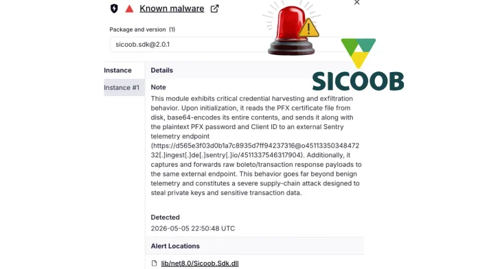 Malicious NuGet Package Impersonates Sicoob Banking SDK to Steal mTLS Certificates and Financial Credentials