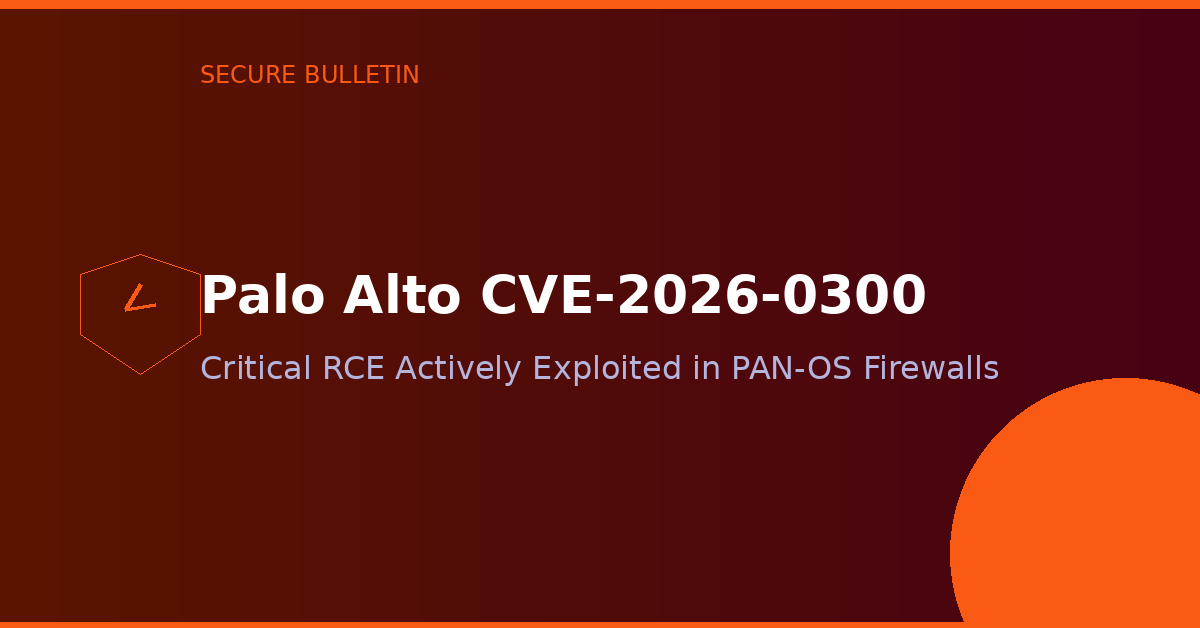 Critical Palo Alto PAN-OS Vulnerability CVE-2026-0300 Actively Exploited — Unauthenticated Root RCE on Firewalls