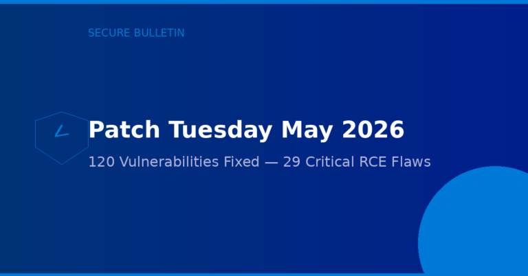 Microsoft Patch Tuesday May 2026: 120 Vulnerabilities Fixed, Including 29 Critical RCE Flaws